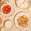 Plant Print Ceramic Dish Household 8 Inch New Beautiful Underglazed Colour Food Plates White Microwave Heating Kitchen Tableware