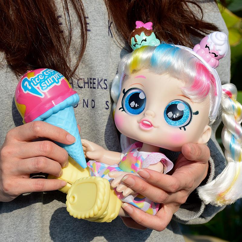 Mini Baby Speelpop Muziek Zingt Elektronische Pop Lang Haar Schattige Prinsessenjurk Doe-alsof Huispop Modieuze Speeltjes Cadeau voor Meisjes