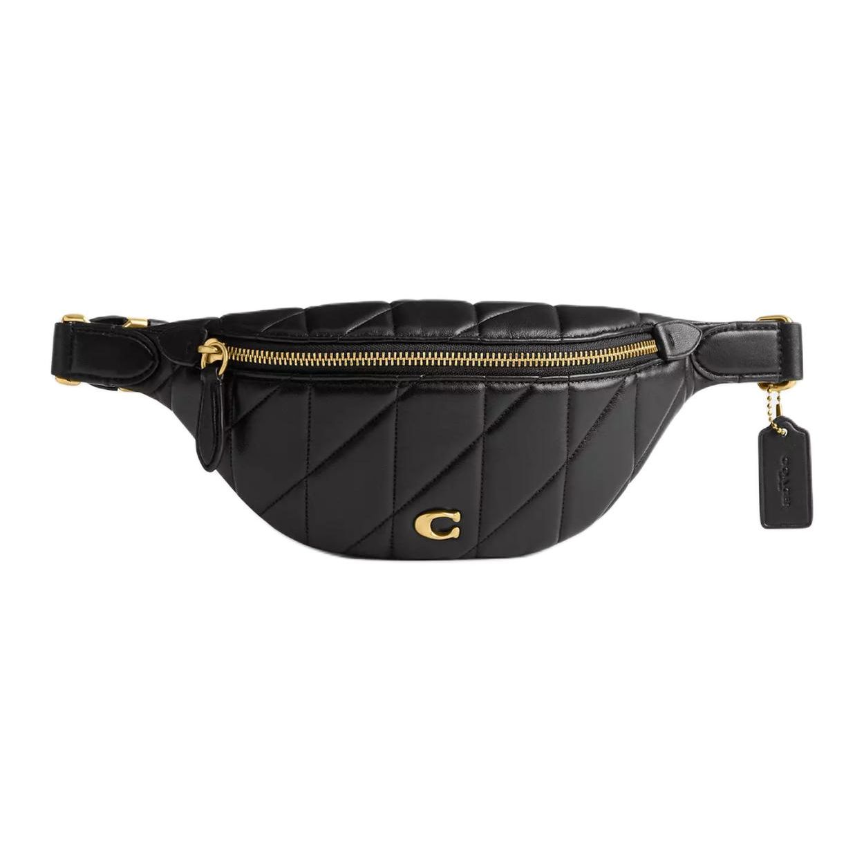 

Coach Essential 30 External Zipper Pocket Adjustable Shoulder Strap Napa Leather Waist Bag Large Women Waist Bag Black CR506-B4BK Basic Set (Bag+Dust Bag)