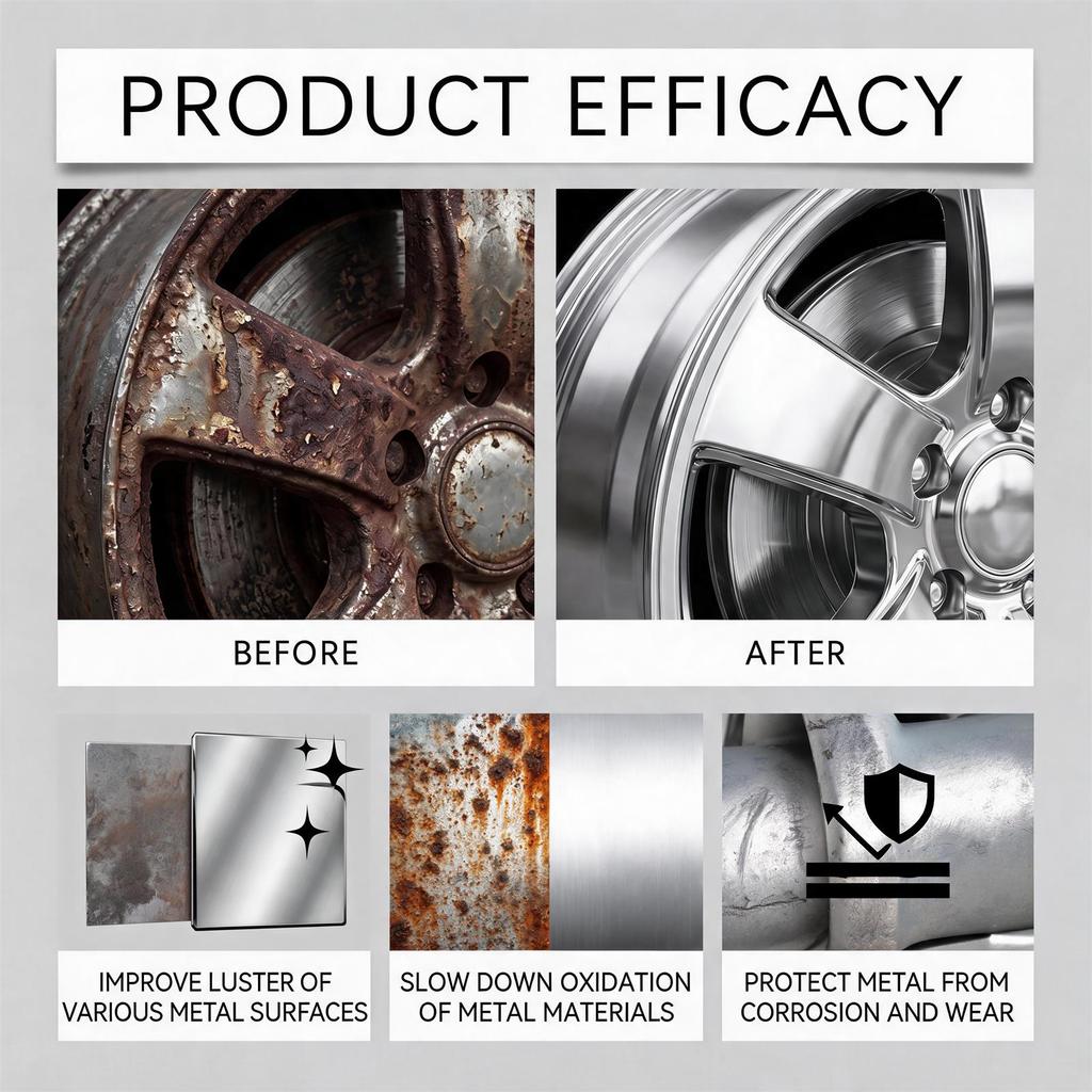 Rust Removal Spray Powerful Fast‑Acting Metal Rust Remover Wheel Auto Surface Oxidation Eliminator Car Clean Maintenance Spray