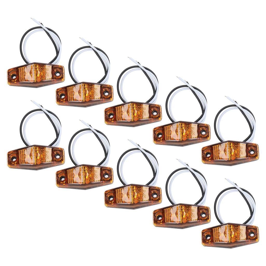 10 Pcs Clearance Side Marker Light Oval Marker Indicators Tail Lamp for Truck Trailer