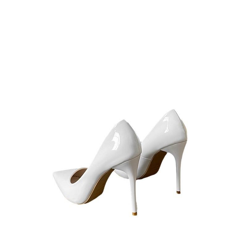 Nude high heels women's early spring new black thin heels pointed feet professional temperament single shoes