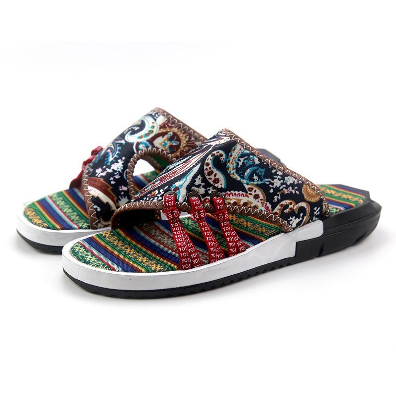 Wish Foreign Trade Large Size Fashion Platform Slippers Men's Summer Wear Trend One-word Drag Men's Beach Sandals