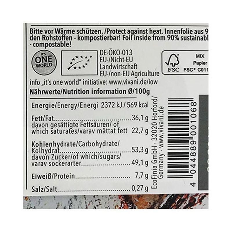 Vivani Crispy White Chocolate 80g