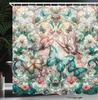 Floral Plant Theme Vintage Shower Curtain Vine Green Leafy Peacock Fabric Bathroom Decorative Shower Curtain with Hook
