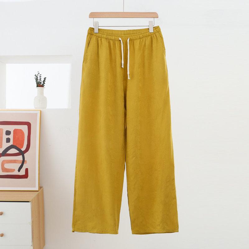 Women's Cotton Rayon Wide Leg Pants With Pockets Straight Leg Loose Plus Size Flattering Spring Summer Casual Outdoor Trousers
