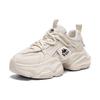 Kappa Thick Sole Casual Comfortable Versatile Non-Slip Wear-Resistant Increased Height Low-Top Dad Shoes Women Sneaker Classic-White K0E25MC23J-012