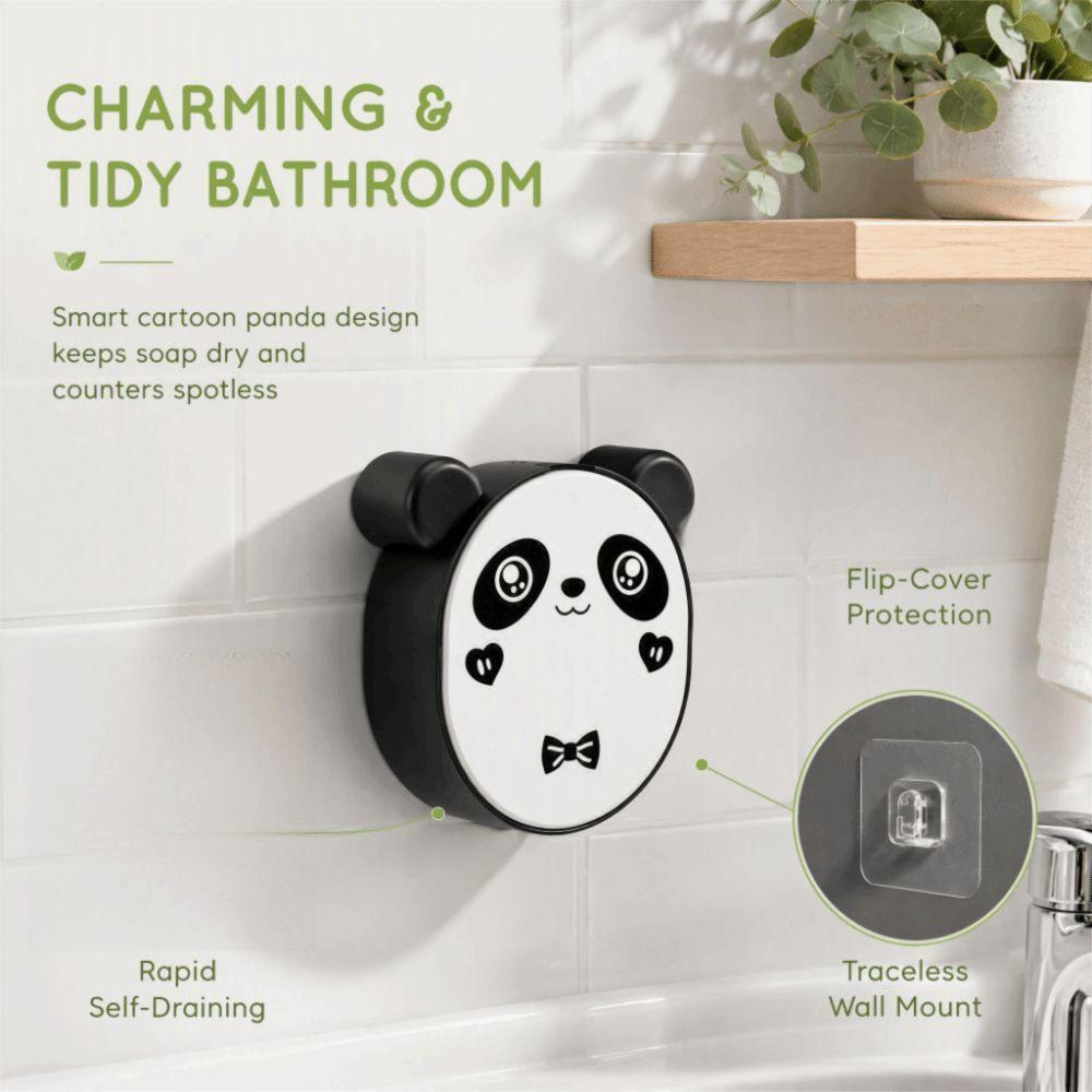 Black White Soap Storage Box Wall Mounted Cartoon Soap Holder Soap Dish  Home Shower Bathroom