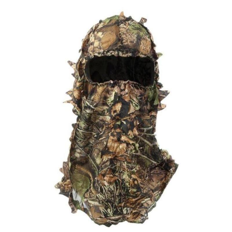 Strój ghillie Ghillie kamuflaż liściasty kapelusz 3D pełna maska nakrycia głowy turcja Camo Hunter akcesoria myśliwskie