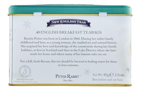 Peter Rabbit and Friends Christmas English Breakfast Tea Tin (40 Tea Bags)