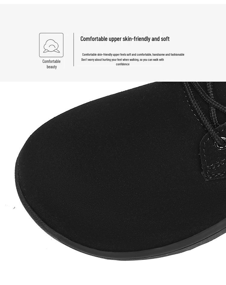 Men's Wide Toe Suede Casual Shoes - Large Size, Flat Sole, Versatile Board Style