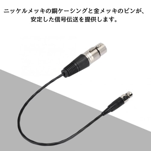 geneX Audio Cable, Mini XLR 3-Pin Female to XLR 3-Pin Male, Compact and Lightweight, 0.3m, Zinc Alloy Casing, Full Copper Casing
