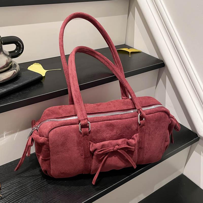 Stylish and Casual Single-shoulder Bag for Women, Simple and Fashionable Bow Hand-held Boston Bag