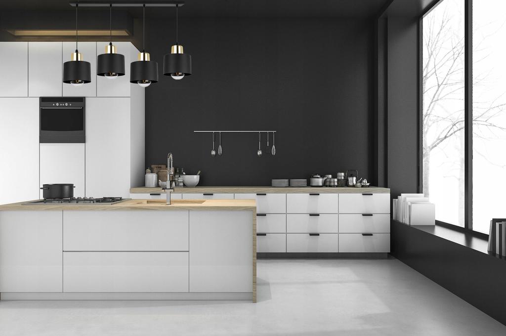 MODERN CEILING HANGING LAMP BLACK LED LAMP