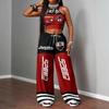 Set T-shirt con Stampa Hip Hop Street e Pantaloni Larghi Casual da Ragazza