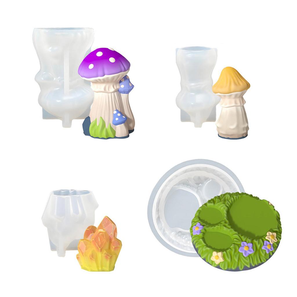 4PCS Reusable Heat Resistant Mushroom Decorating Molds Easy Releasing Design for Ornament Making and Festival Crafts