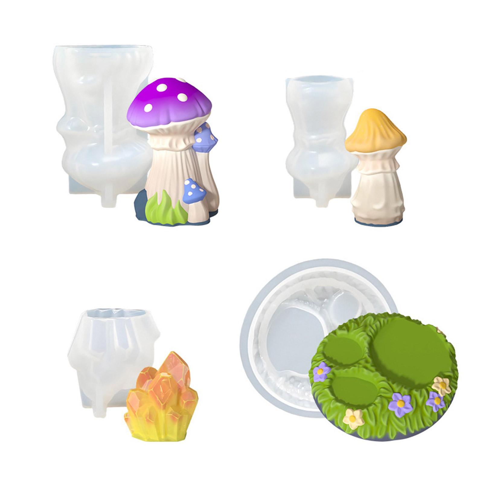 

4PCS Reusable Heat Resistant Mushroom Decorating Molds Easy Releasing Design for Ornament Making and Festival Crafts 1