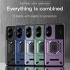 KEYSION Shockproof Armor Case for Xiaomi POCO X7 Pro Slide Camera Lens Protection Ring Stand Phone Back Cover for Redmi Turbo 4