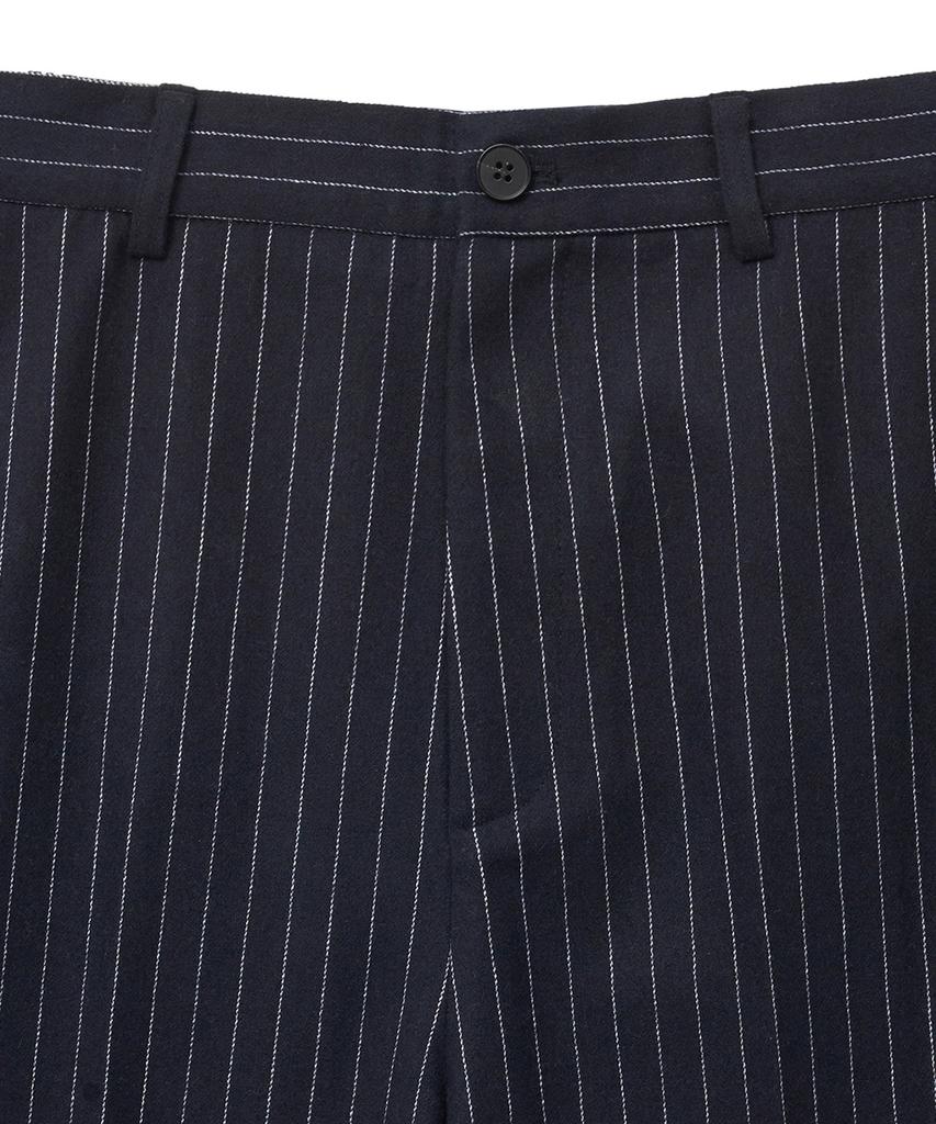 NOIRER Classic Wide Straight Slacks (Stripe Navy)