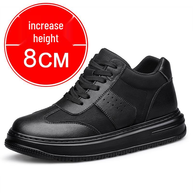Men s Breathable Height-Increasing Casual Sneakers - 8cm Lift, Autumn/Winter, White. 37