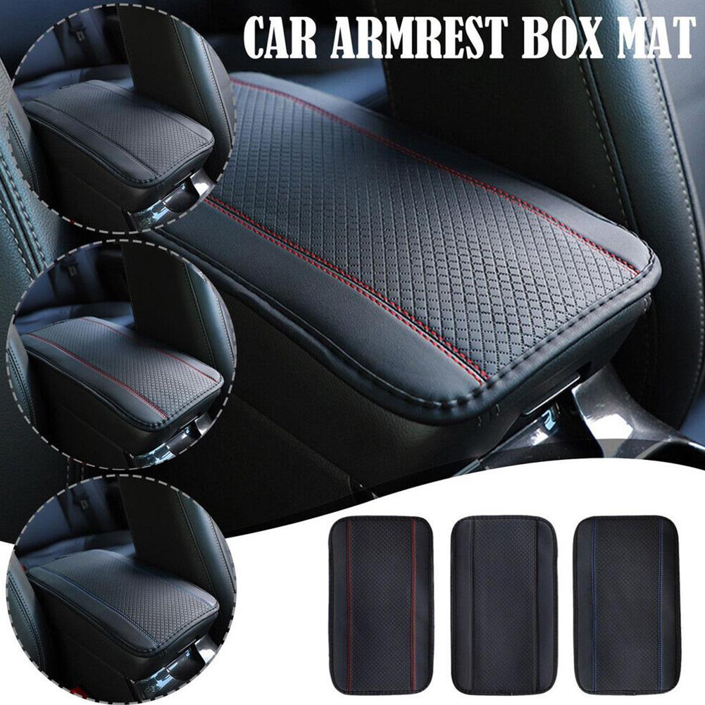 

Fiber Leather Embossed Double-line Non-slip Central Pad Universal Four Pad Box Seasons Cover Box Armrest Armrest O7L6 синий