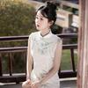 Sleeveless long embroidery compound fashion improvement young new Chinese style cheongsam 1011 spring and summer new skirt