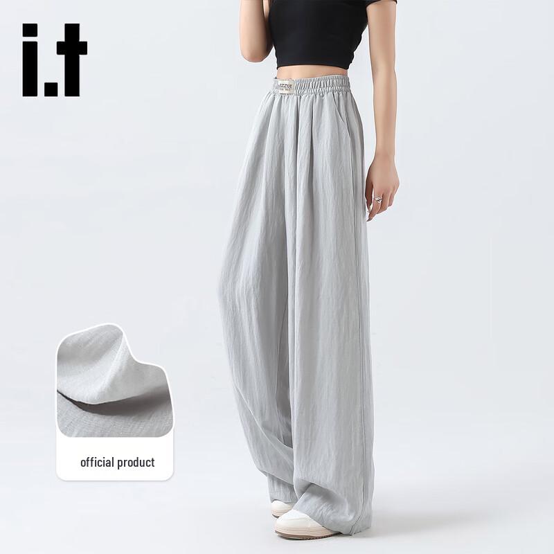 I.T by Izzue Women's Linen Blend High-Waist Wide-Leg Pants