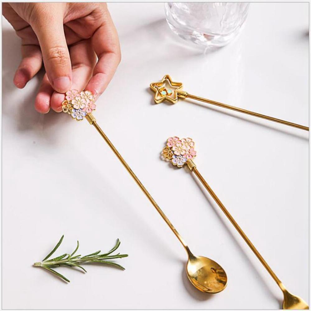 Steel Dessert Mixing Milkshake Kitchen Supplies Fruit Fork Tableware Teaspoon Coffee Spoons