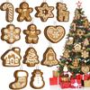 12/24pcs Christmas Tree Pendants Kraft Paper Gingerbread Man Snowflake Elk Shape Hanging Ornaments Xmas Party Gift Tags Label