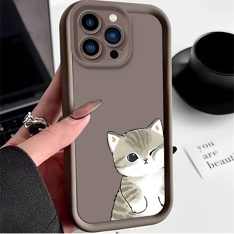 

Lovely Healing Mofusand Snuggle Case for iPhone 17 Air 16 E 15 14 Plus 13 12 Mini 11 Pro Max Shockproof Silicone Dustproof Cover iPhone 11