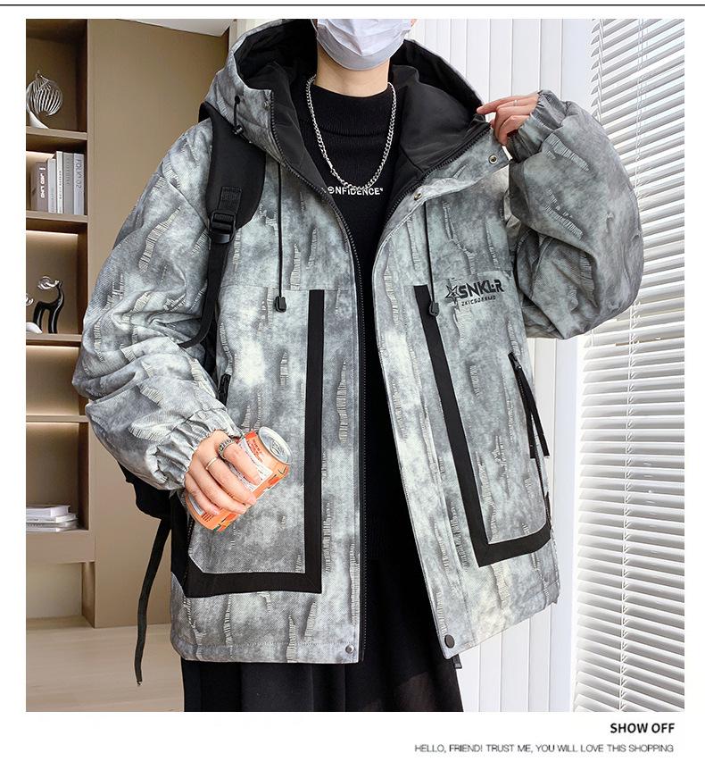 Men's Fleece-Lined Hooded Workwear Jacket - Autumn/Winter 2025 Trend, Windbreaker, High-End Feel, Loose Fit.