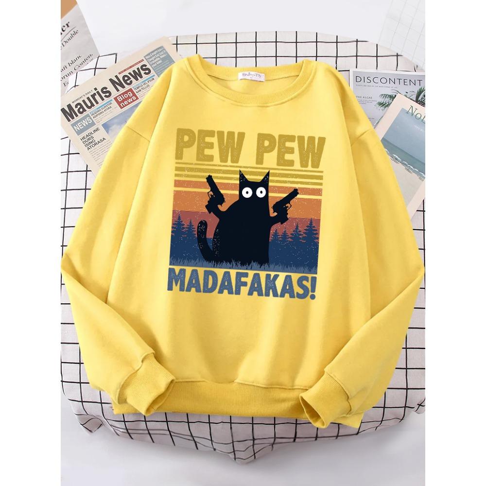 

Мультяшный Кот Пиу Пиу Мадафакас Забавное Женское Худи Модное Худи На Все Случаи Жизни Теплое Худи S-4XL Высококачественная Одежда S