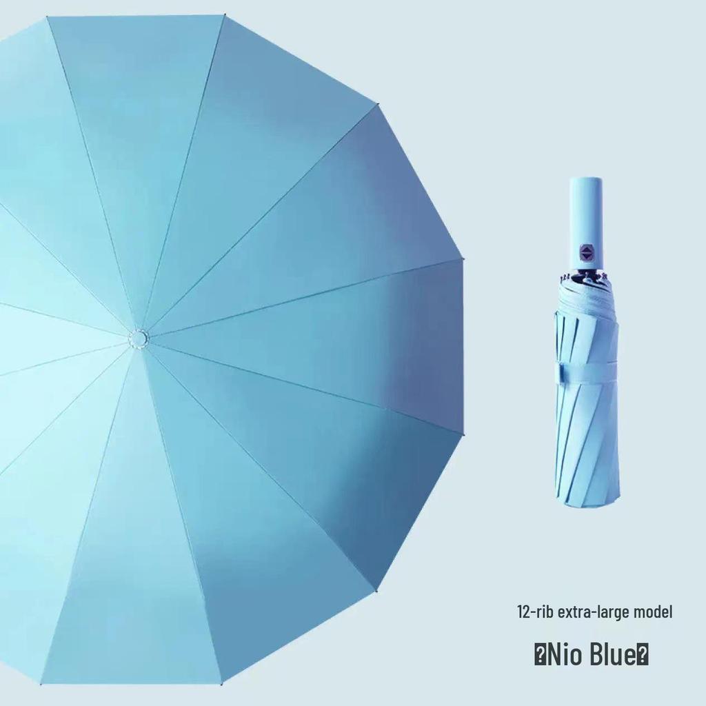 Zakázkový UV černý lepicí deštník proti slunci a dešti – Dámský třídílný design s potiskem loga.