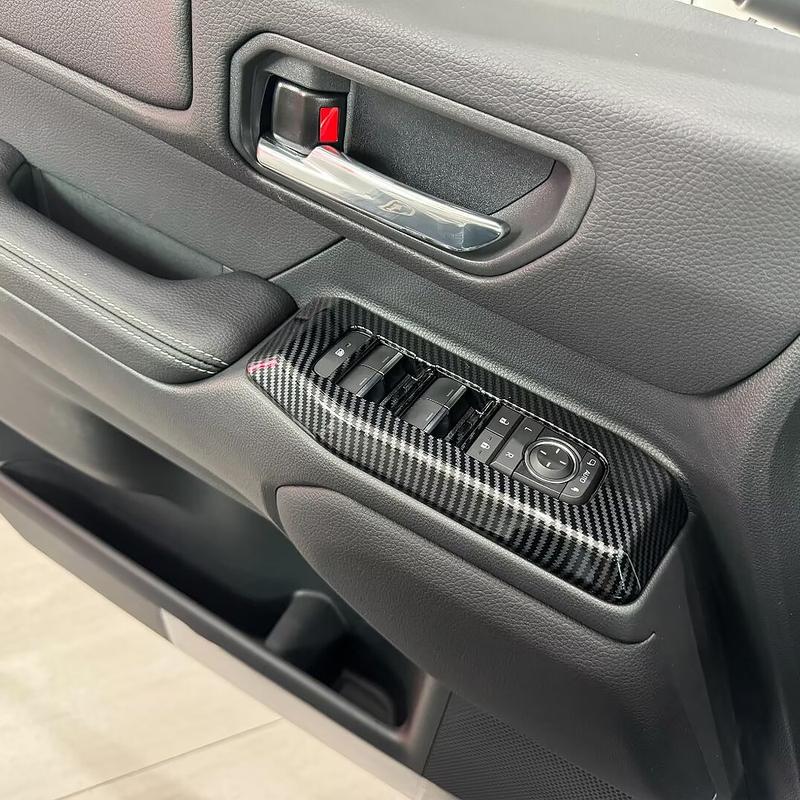 Car Accessories For Toyota Land Cruiser LC250 Carbon Fibre Texture Window Rises Cover Glass Switch Auto Parts Trim Stickers 2024