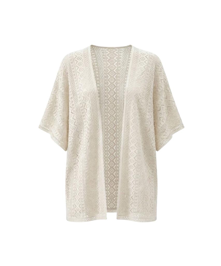 VIKINI VENDER Belle Punching Crochet Robe Cover-Up - Ivory