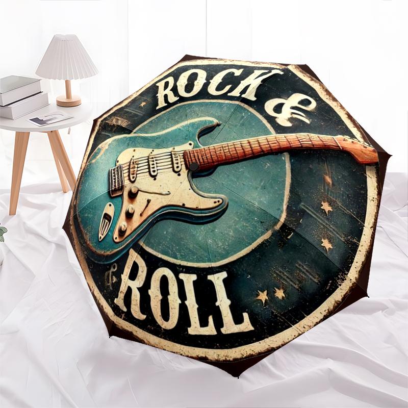 1PC Rock n' Roll Umbrella Portable Folding Umbrella Iron Frame Hole Bone Structure Outdoor Home Umbrella A16