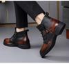 Men's Autumn Retro British Style Martin Boots with Side Zipper and Plush Lining - Short Chelsea Motorcycle Boots