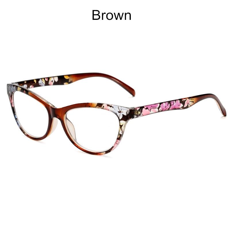 

Модные женские очки для чтения с принтом «кошачий глаз» +2.5 коричневый