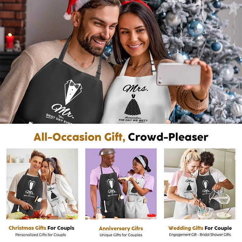 Letter Print Oil-Proof Apron for Kitchen and Restaurant