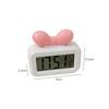 Cute Bowknot LED Digital Clock with Night Light Mini Alarm Clock Temperature Detection Gift Desktop Clock Bedside Decoration