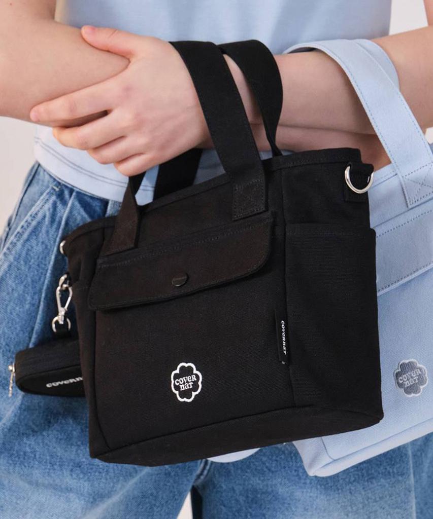 Covernat Woman Cloverheart Canvas Small Crossbody Bag Black