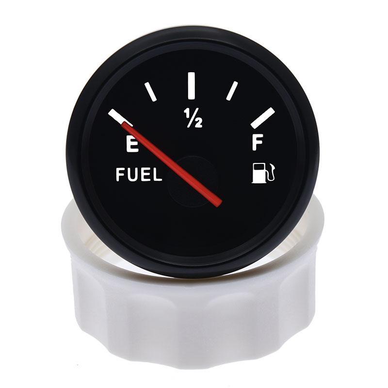 52MM Fuel Gauge with Fuel Level Sensor 125MM 175MM 225MM 275MM 0-190Ohm Sensor With Red Backlight Oil Tank Level Indicator