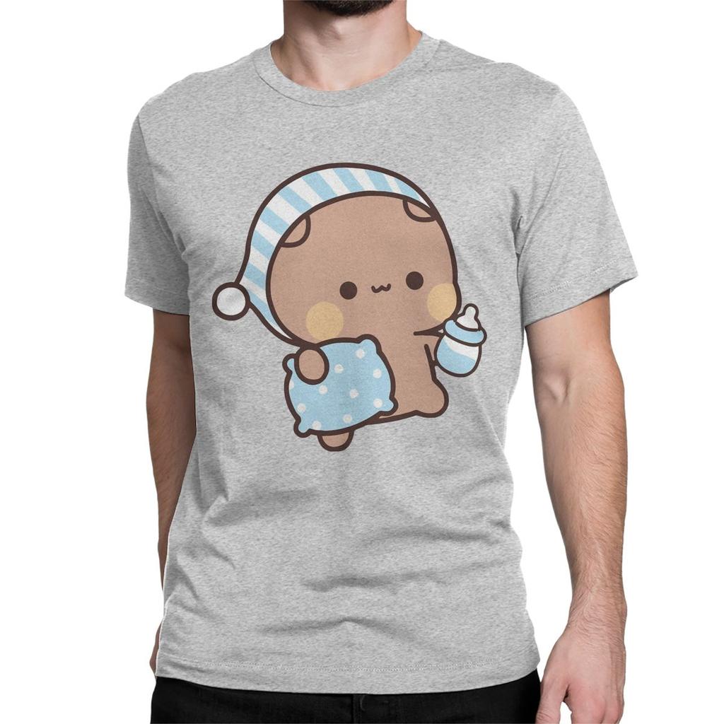 Bubu Dudu Sleep T Shirts Men Women's Cotton Fun T-Shirt Round Collar Panda Bear Tees Short Sleeve Clothes New Arrival