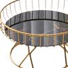 Iron Wire Fruit Serving Bowl Creative Vegetable Stand Holder Round Tray for Outdoor