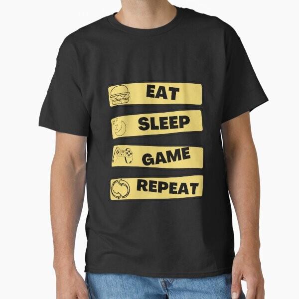 Eat Sleep Game Repeat Classic Tshirt Made In Usaaus Tshirt S2xl