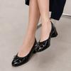 Sapatos de Salto Básico de Couro Envernizado com Fita 3,5cm Blj111