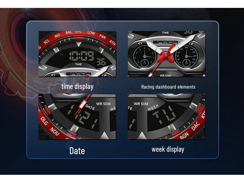 Fashionable Sanda 3153 Men's Multifunctional Sports Watch - Trendy and Creative Design