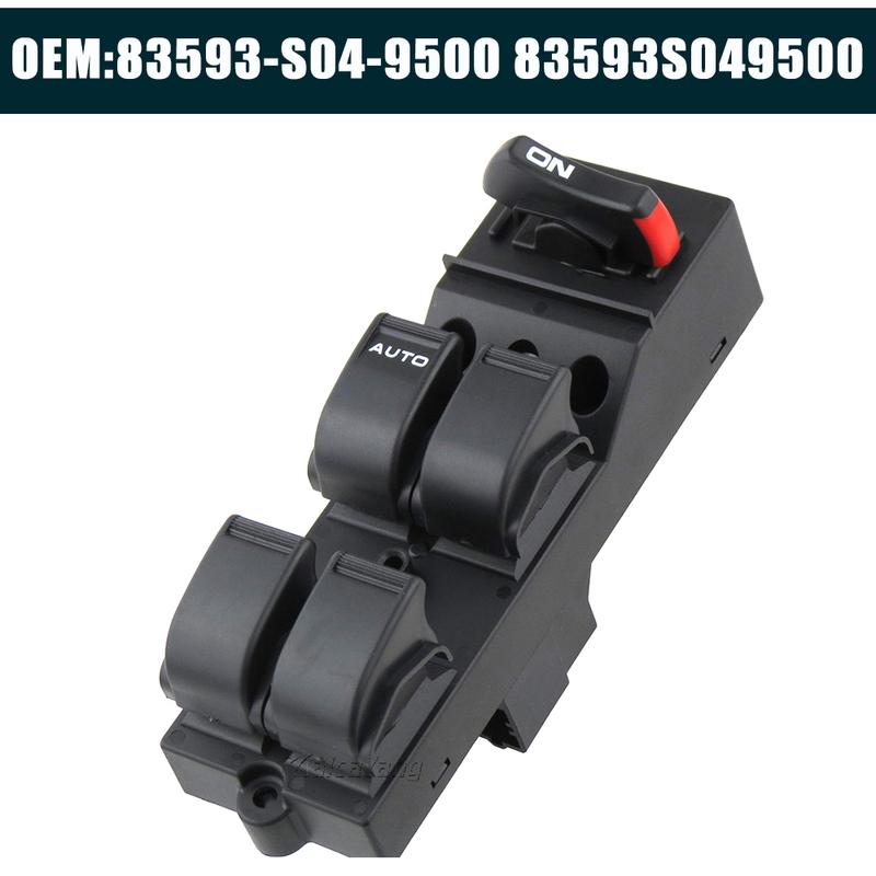 Electric Master Control Power Lifter Window Switch 83593-S04-9500 For Honda Civic CX EX HX LX Si 4 Door 1996 1997 1998 1999 2000