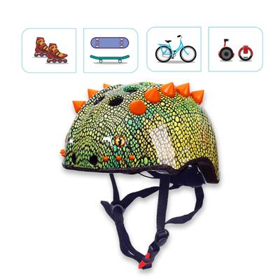 Helma na skateboard s vysokou tvrdostí, prodyšný doplněk 3D model dinosaura Cyklistické kolo pro batolata