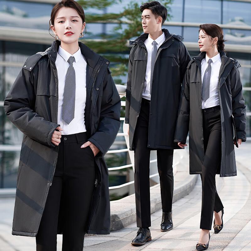 Trolman Unisex Business Casual Winter Cotton Coat L